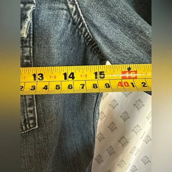 J. Crew Denim Chambray Button Down Shirt with Pearl Snaps - Picture 7 of 13